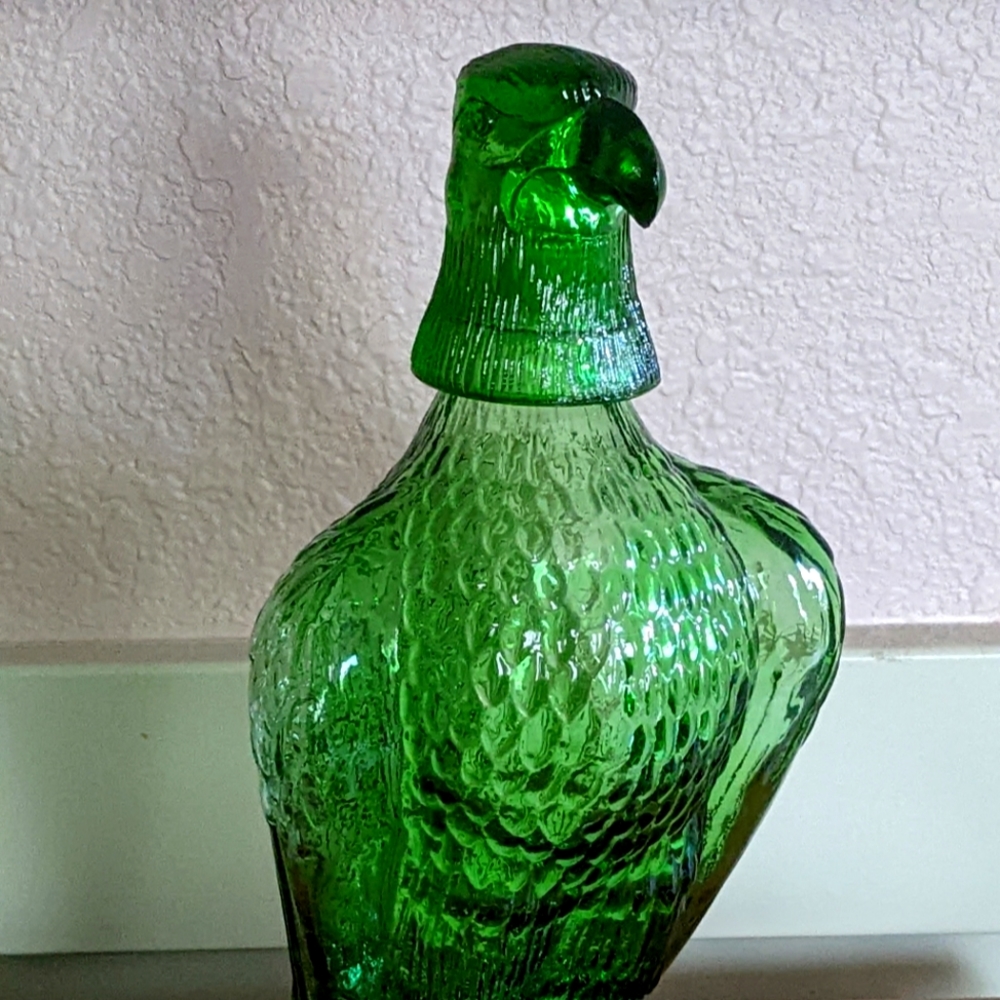 Green vintage eagle decanter